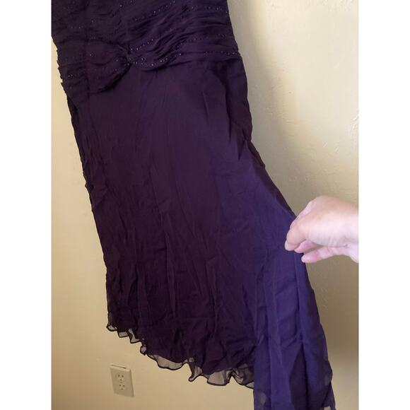 Talbots Women's Dress Size 12 Purple Pure Silk Beaded Evening - Picture 5 of 7